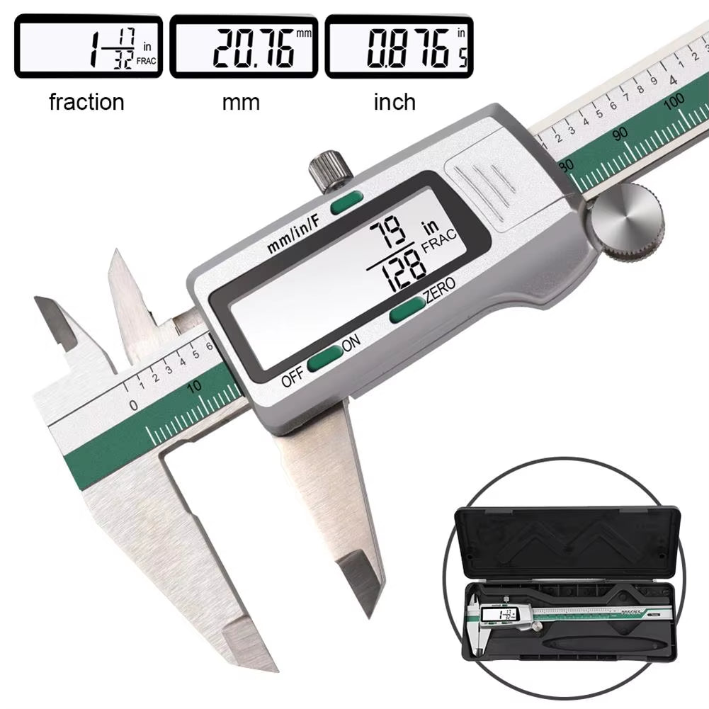 ET50 150Mm Digital Caliper Stainless Steel Fraction / MM / Inch 0.01Mm High Precision for Mechanical Components Measure Allinoneshop-24
