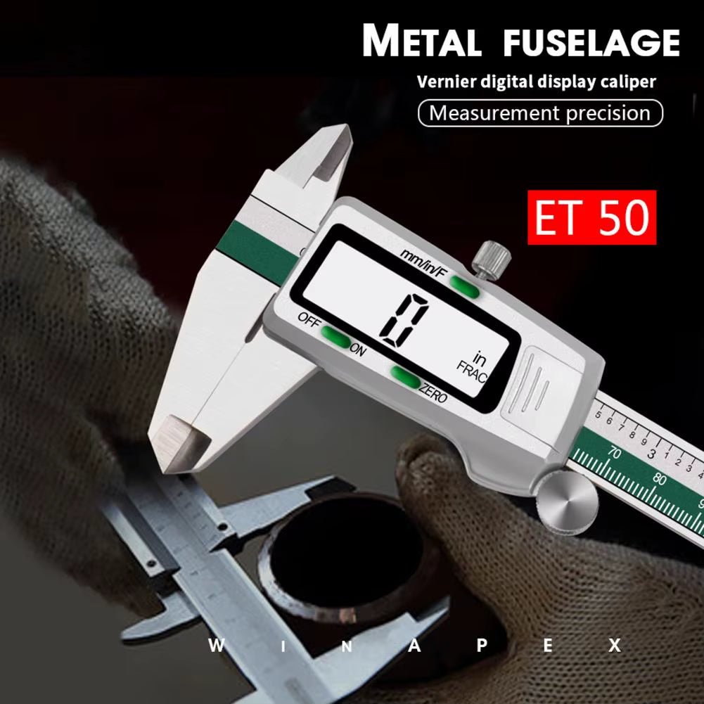 ET50 150Mm Digital Caliper Stainless Steel Fraction / MM / Inch 0.01Mm High Precision for Mechanical Components Measure Allinoneshop-24