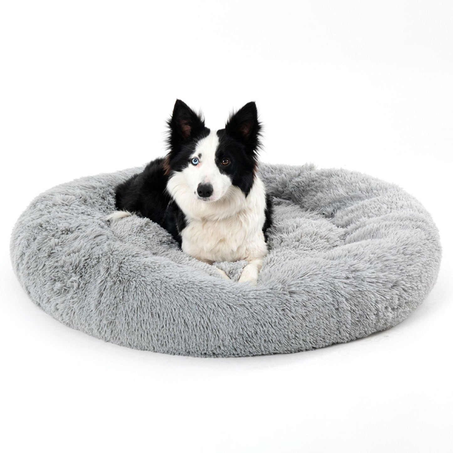 Fluffy Donut Dog Bed Warm Soft Long Plush Pet Cushion Dog House Cat Bed Washable Pet Sofa Mat Calming Samll Large Dog Beds Allinoneshop-24