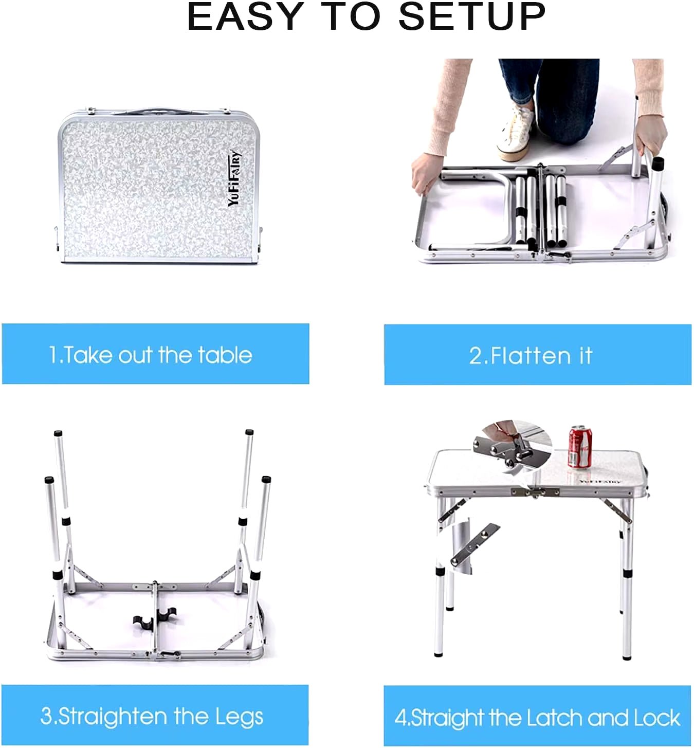 Foldable Portable Camping Table Outdoor Furniture Camping Equipment Camping Table Stainless Steel Picnic Desk Nature Hike Allinoneshop-24