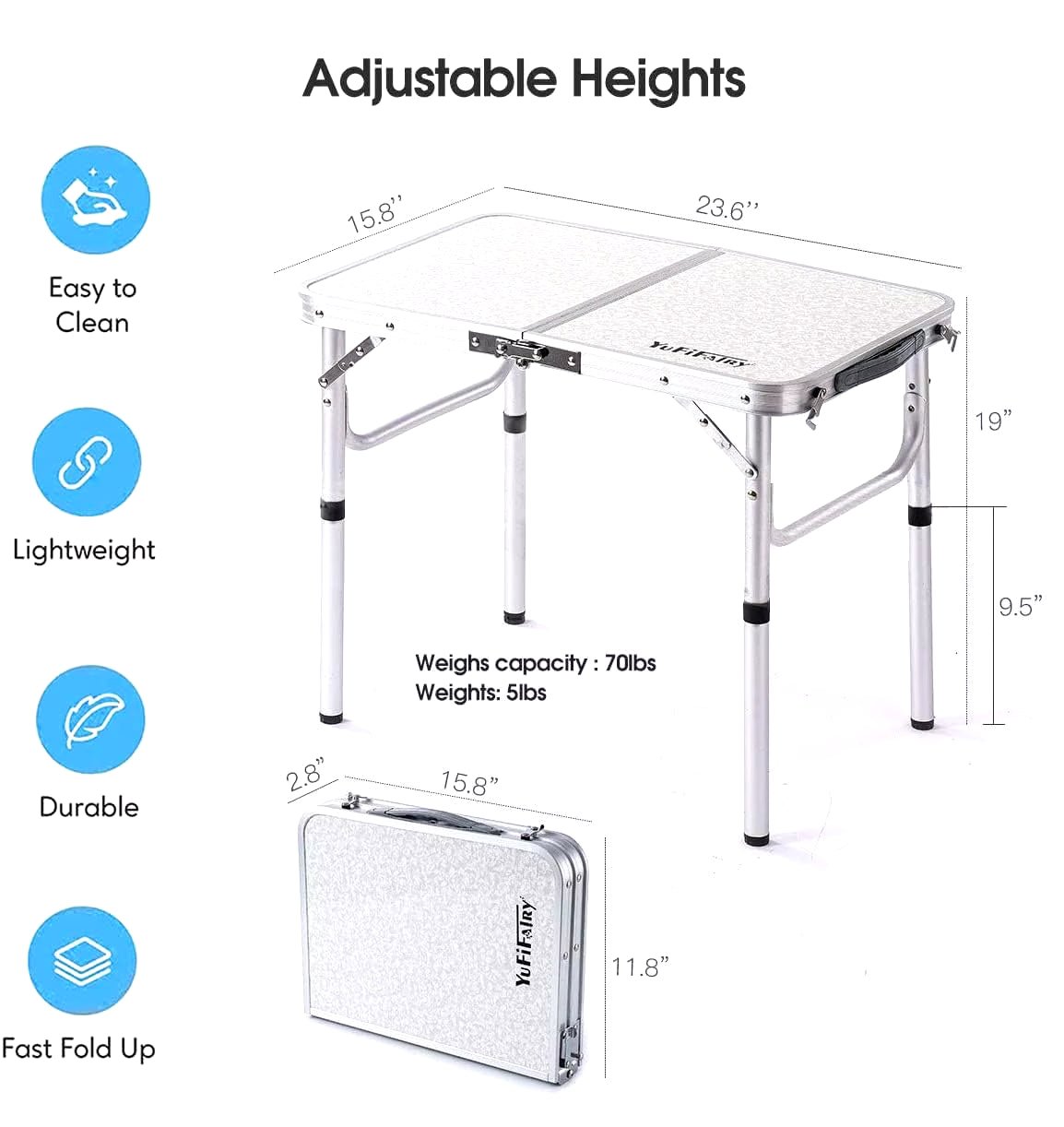 Foldable Portable Camping Table Outdoor Furniture Camping Equipment Camping Table Stainless Steel Picnic Desk Nature Hike Allinoneshop-24