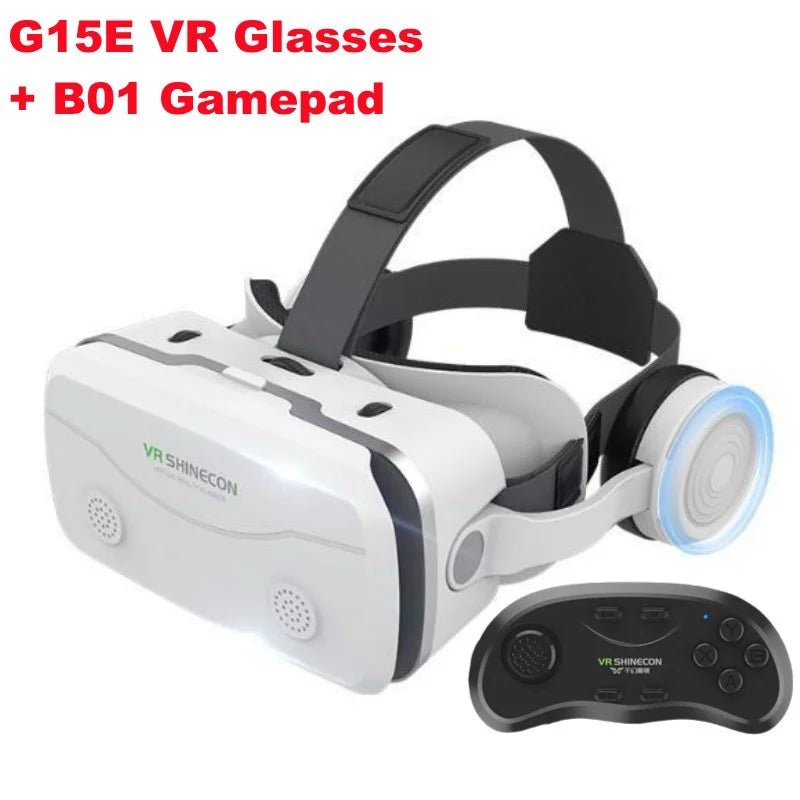 G15E VR Glasses IMAX 3D Movies Virtual Reality VR Glasses Google Cardboard Box VR Helmet for 4.7-7" Phone,Support Game Joystick Allinoneshop-24