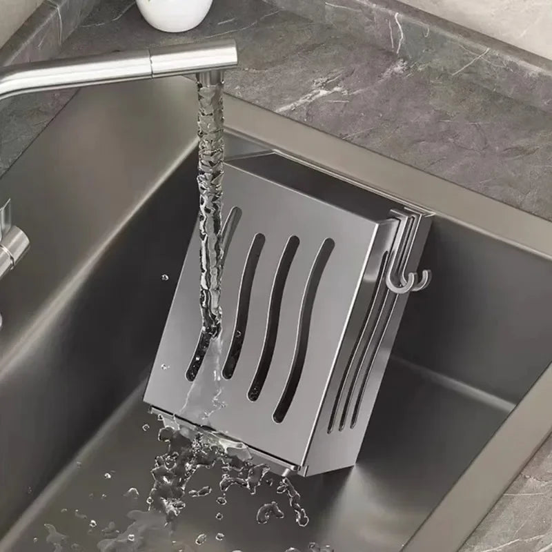 Household Kitchen Utensil Rack Multifunctional Draining Chopstick Holder Wallmounted Freestanding Cutlery Storage Plastic Holder Allinoneshop-24
