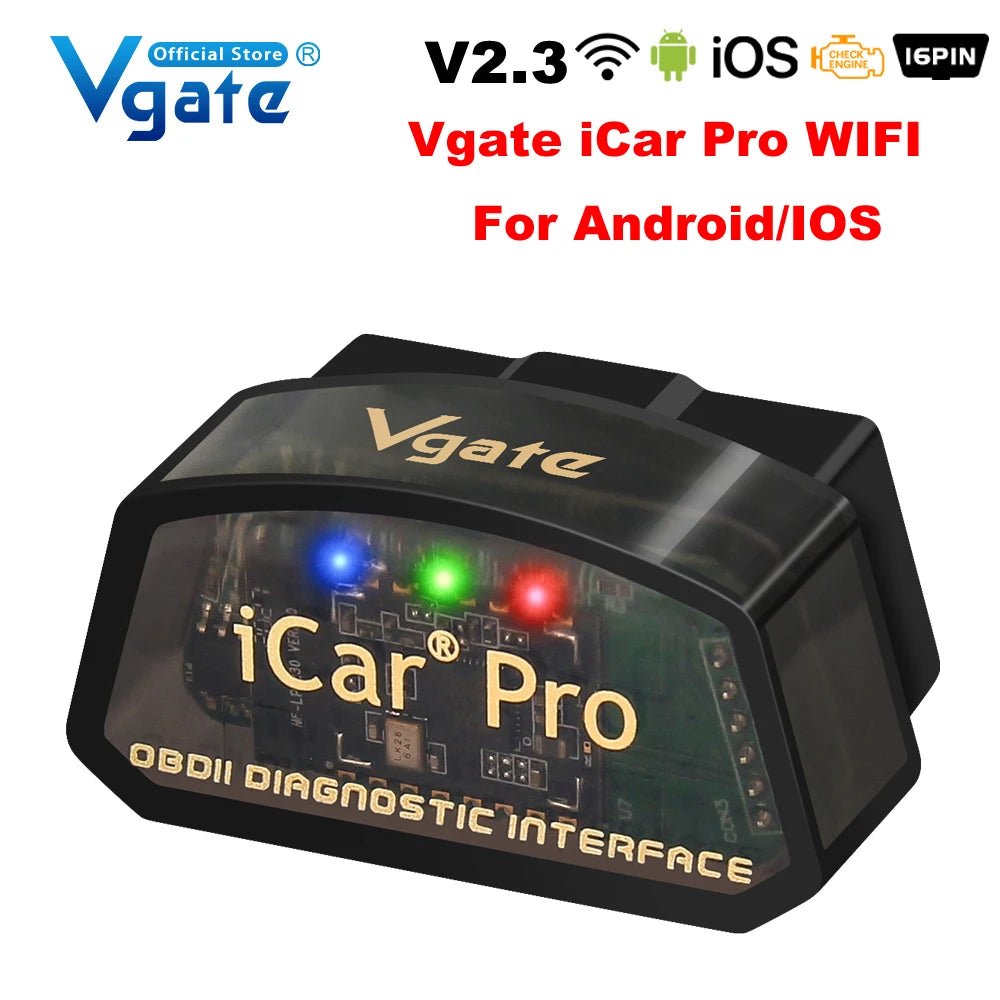 Icar Pro Elm327 V2.3 OBD 2 OBD2 Car Diagnostic Tools WIFI Bluetooth 4.0 for Android/Ios BT3.0 for Android ODB2 Car Scanner Allinoneshop-24