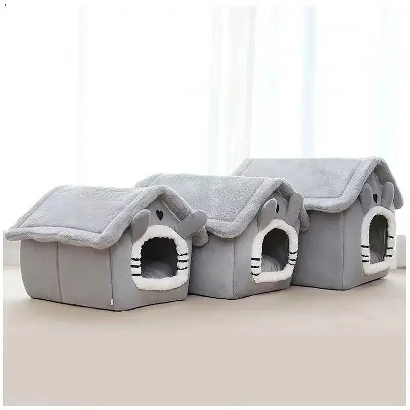 Indoor Warm Dog House Soft Pet Bed Tent House Dog Kennel Cat Bed with Removable Cushion Suitable for Small Medium Large Pets Allinoneshop-24