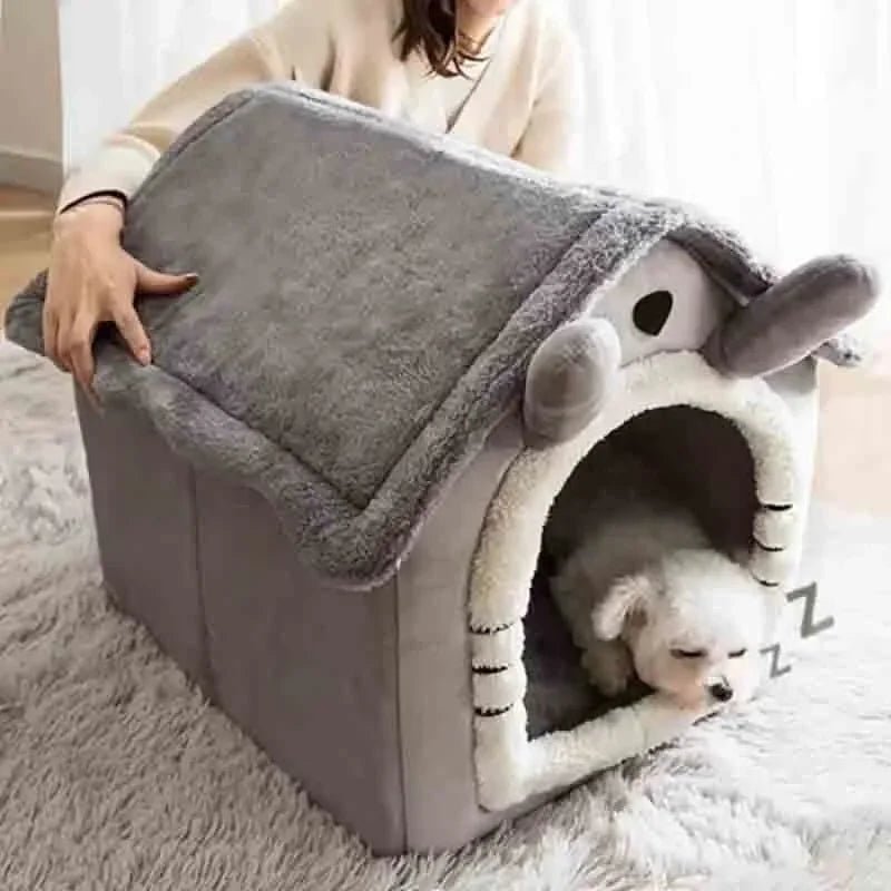Indoor Warm Dog House Soft Pet Bed Tent House Dog Kennel Cat Bed with Removable Cushion Suitable for Small Medium Large Pets Allinoneshop-24