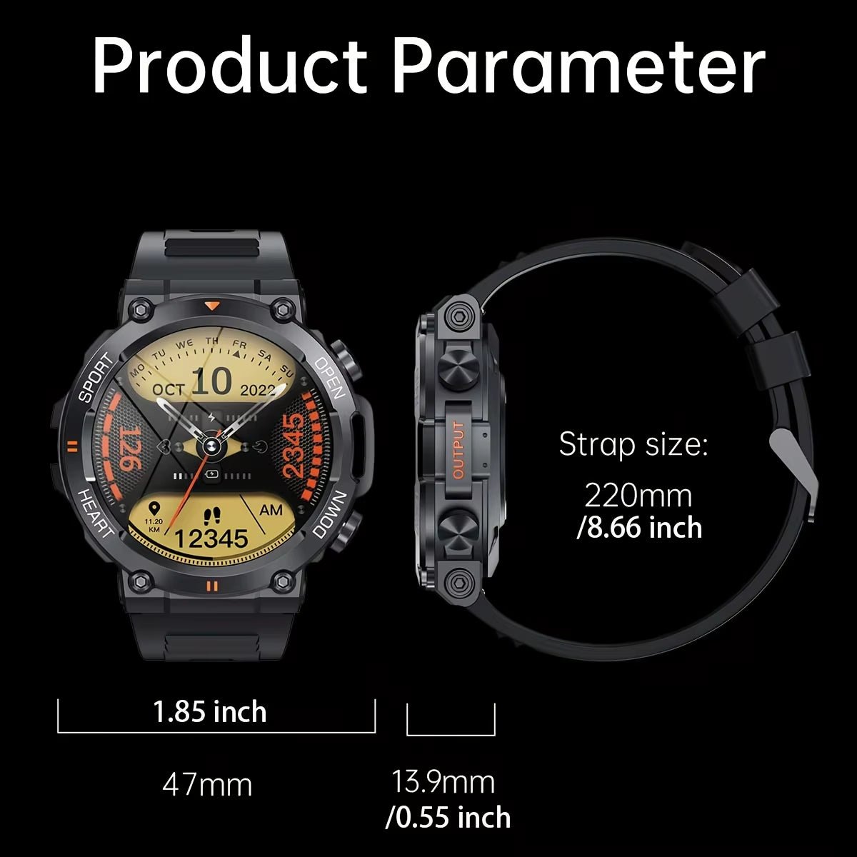 K56Pro Smart Watch for Men Heart Rate Blood Bluetooth Sport 400Mah Long Standby 1.39 Inch 360*360 HD Screen Outdoors Smartwatch Allinoneshop-24