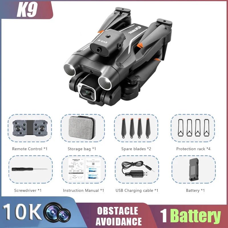 K9 Mini Drones Camera 10K Foldable FPV RC Drone Quadcopter for Adults and Beginners with 360° Active Obstacle Avoidance Toys Allinoneshop-24