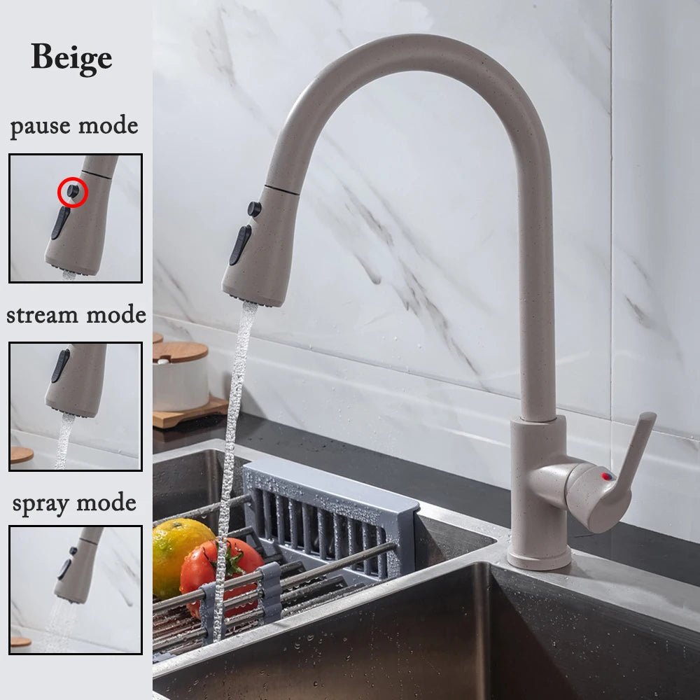 Kitchen Faucet Black Kitchen Tap Pull Out Kitchen Sink Mixer Tap Brushed Nickle Stream Sprayer Head Chrome Kitchen Water Tap Allinoneshop-24