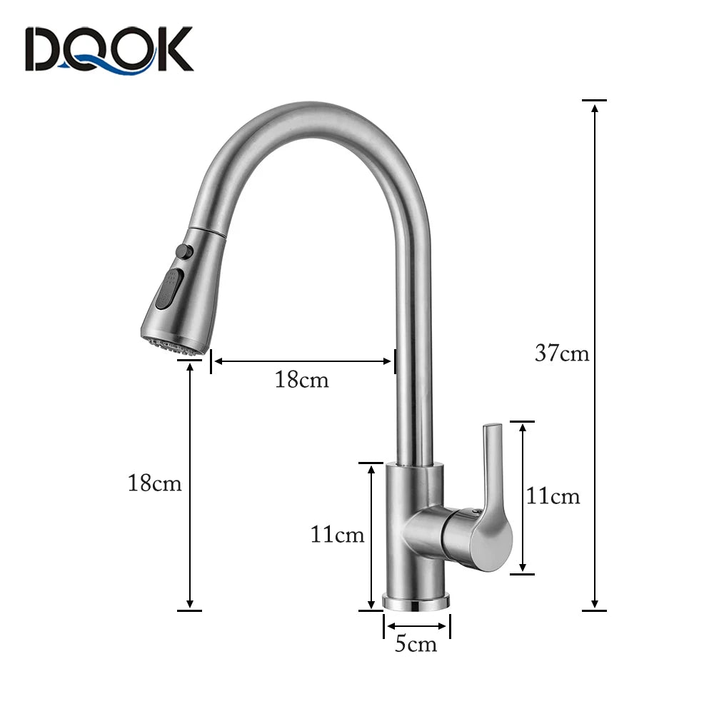 Kitchen Faucet Black Kitchen Tap Pull Out Kitchen Sink Mixer Tap Brushed Nickle Stream Sprayer Head Chrome Kitchen Water Tap Allinoneshop-24