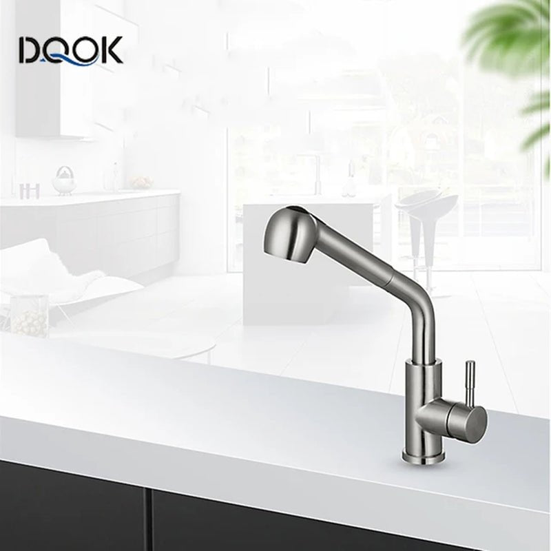 Kitchen Faucet Black Kitchen Tap Pull Out Kitchen Sink Mixer Tap Brushed Nickle Stream Sprayer Head Chrome Kitchen Water Tap Allinoneshop-24