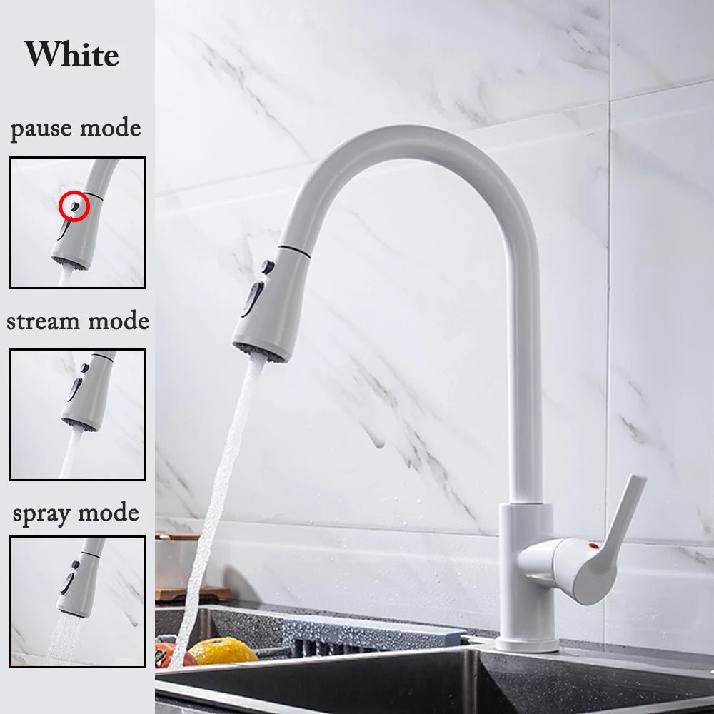 Kitchen Faucet Black Kitchen Tap Pull Out Kitchen Sink Mixer Tap Brushed Nickle Stream Sprayer Head Chrome Kitchen Water Tap Allinoneshop-24