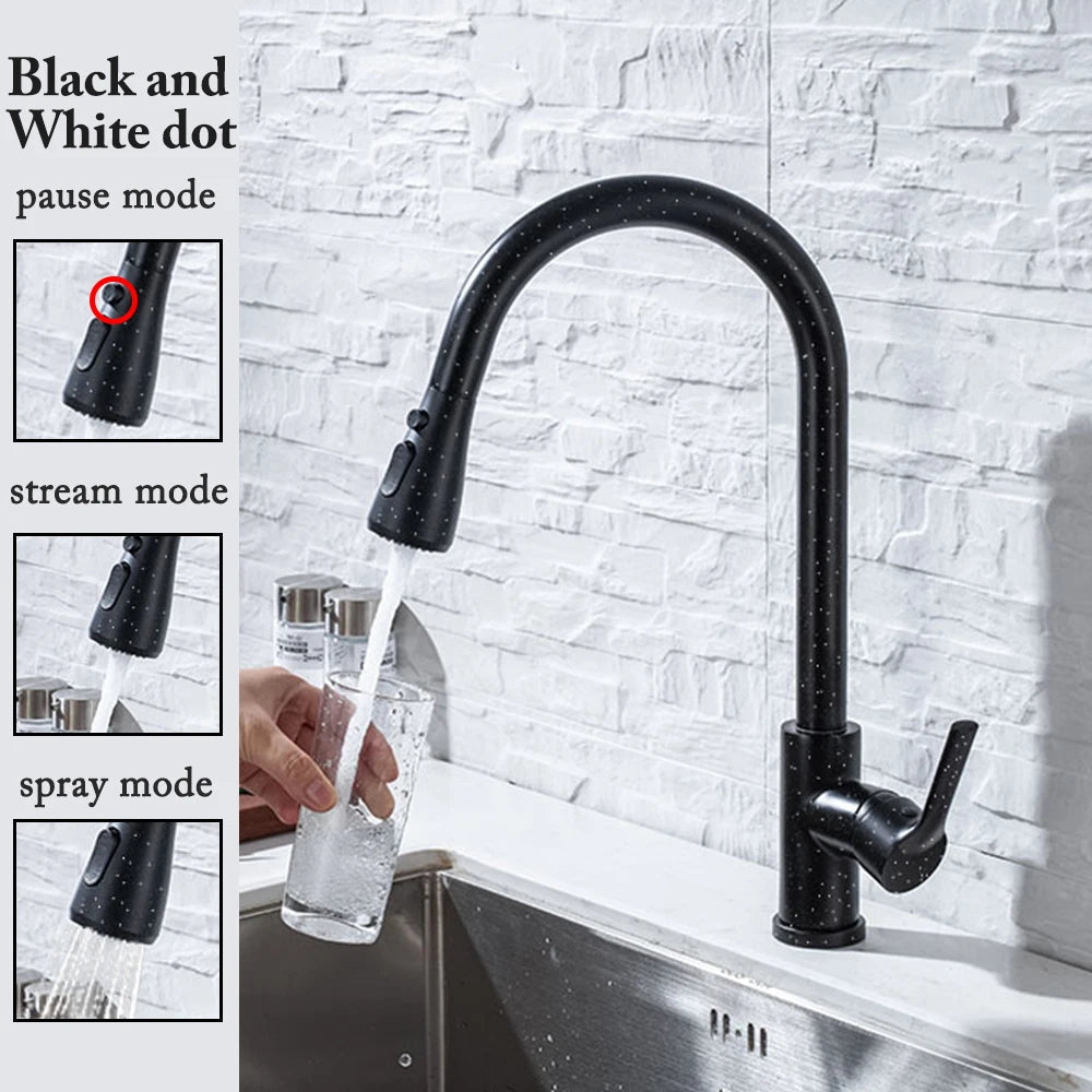 Kitchen Faucet Black Kitchen Tap Pull Out Kitchen Sink Mixer Tap Brushed Nickle Stream Sprayer Head Chrome Kitchen Water Tap Allinoneshop-24
