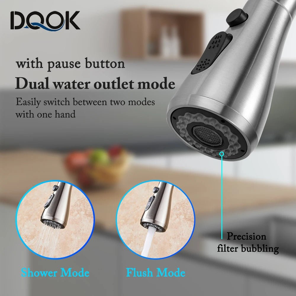 Kitchen Faucet Black Kitchen Tap Pull Out Kitchen Sink Mixer Tap Brushed Nickle Stream Sprayer Head Chrome Kitchen Water Tap Allinoneshop-24