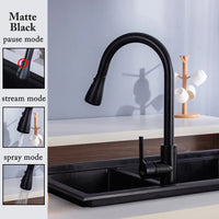 Kitchen Faucet Black Kitchen Tap Pull Out Kitchen Sink Mixer Tap Brushed Nickle Stream Sprayer Head Chrome Kitchen Water Tap Allinoneshop-24