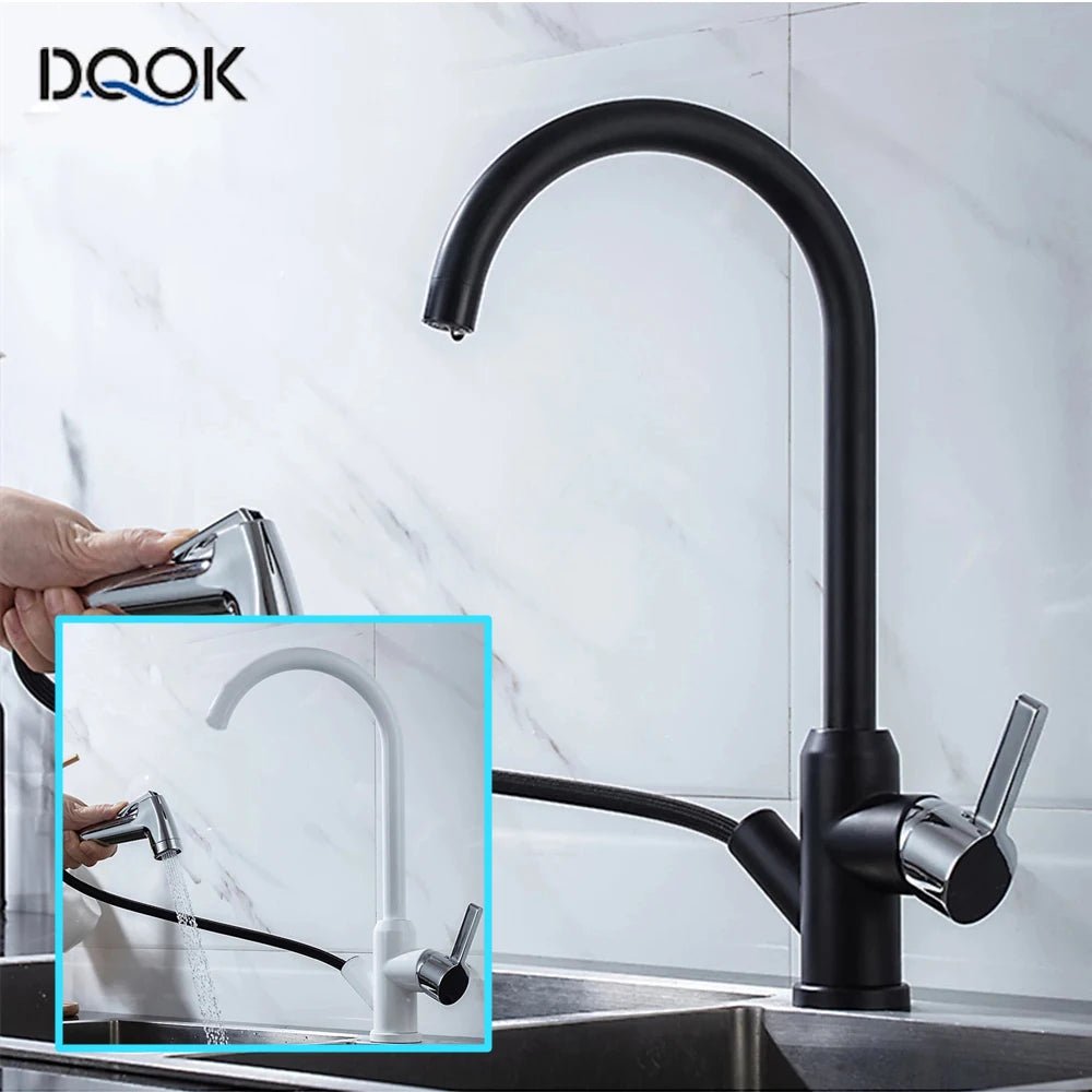 Kitchen Faucet Black Kitchen Tap Pull Out Kitchen Sink Mixer Tap Brushed Nickle Stream Sprayer Head Chrome Kitchen Water Tap Allinoneshop-24