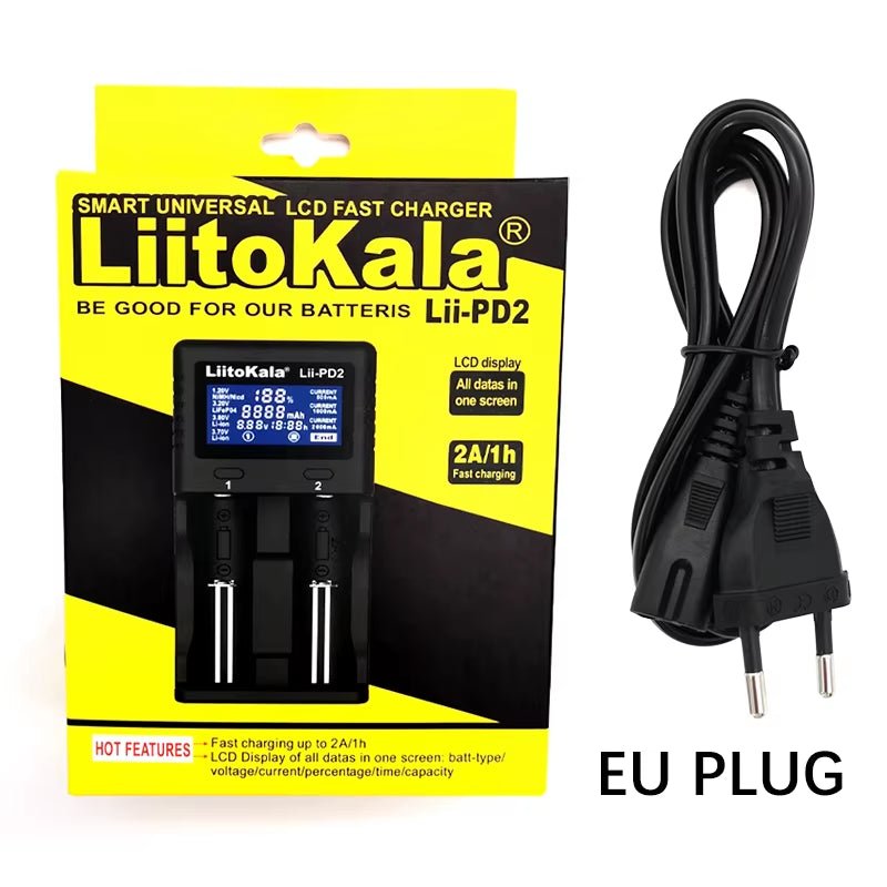 Lii-Pd2 LII-PD4 Battery Charger for 18650 26650 21700 18350 AA AAA 3.7V/3.2V/1.2V Lithium Nimh Batteries Allinoneshop-24
