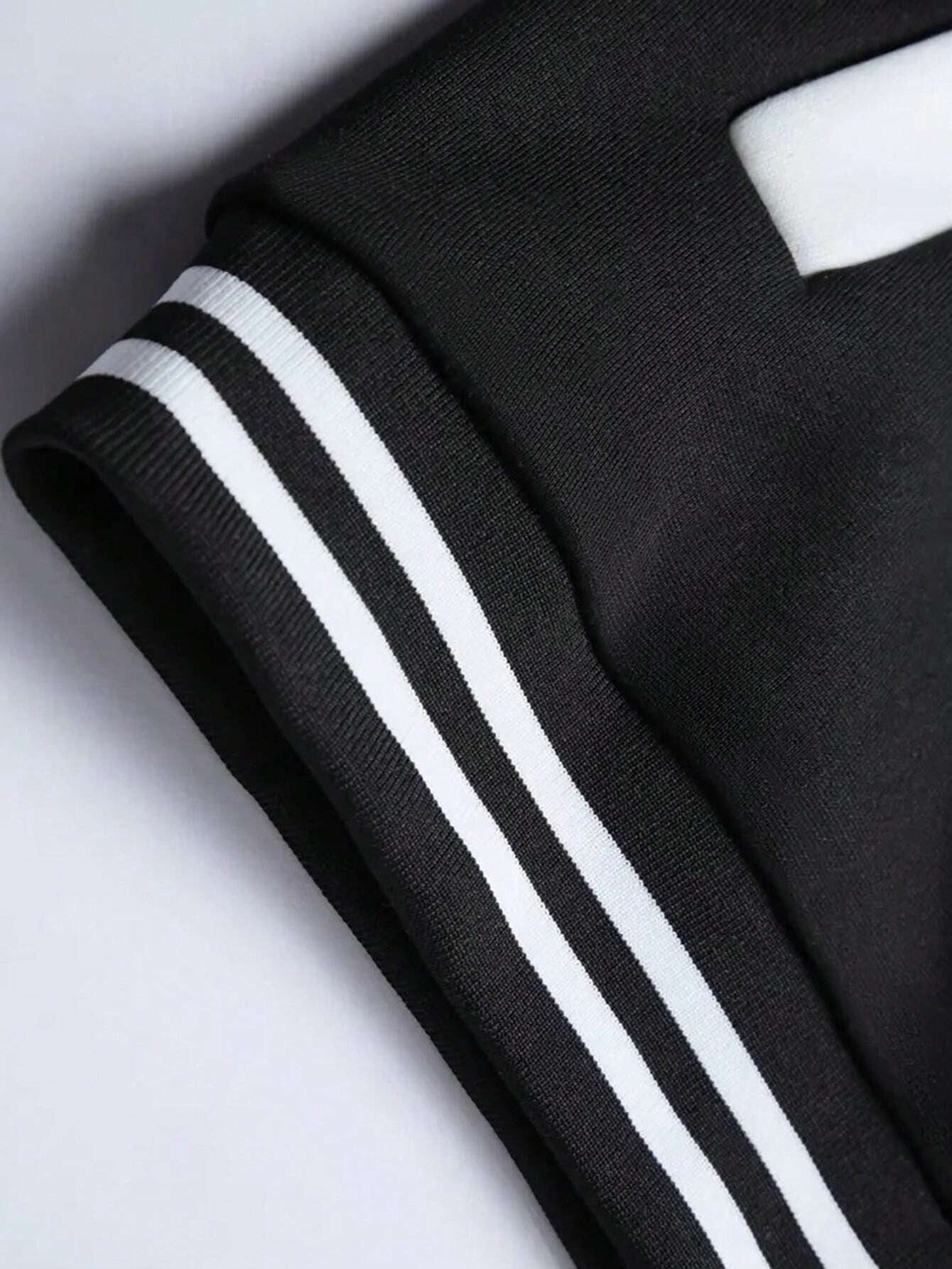 Manfinity Dauomo Men'S Letter Printed Striped Baseball Jacket Allinoneshop-24