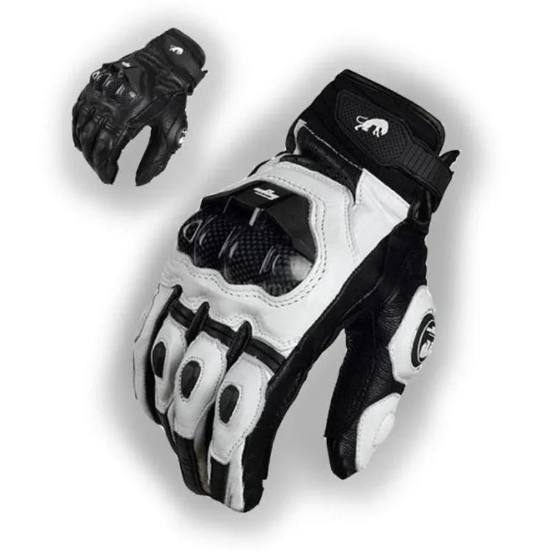 Motorcycle Gloves Black Racing Genuine Leather Motorbike White Road Riding Team Glove Men Summer Winter Allinoneshop-24