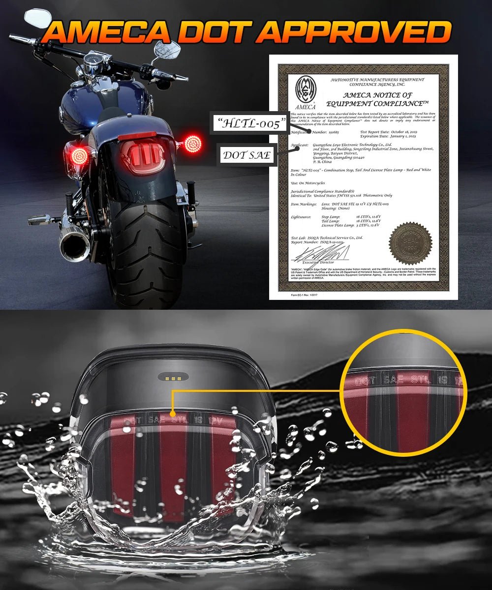 Motorcycle Smoke LED Brake Tail Light for Harley Sportstser Touring Road King Electra Glide Road Glide Dyna Softail Standard FXS Allinoneshop-24