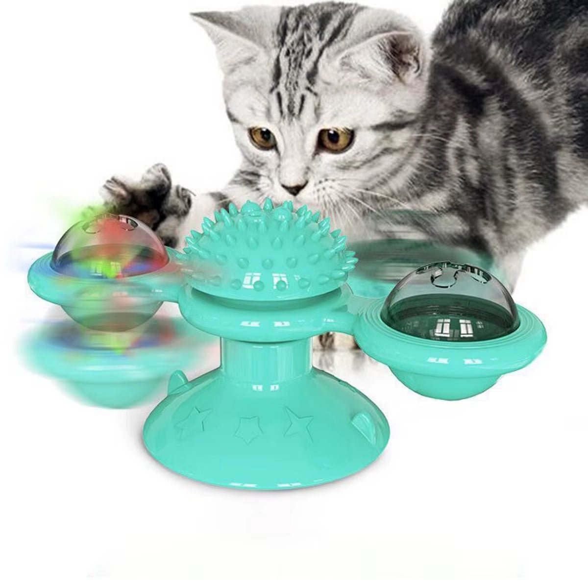 Multifunctional Cat Toy with Glowing Ball & Catnip, Suction Cup Design, Interactive Play & Teeth Massage Allinoneshop-24