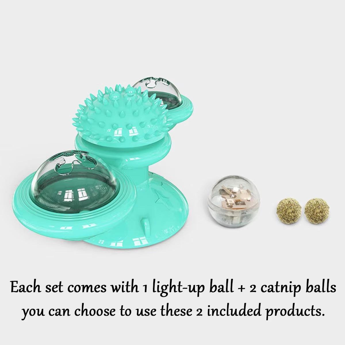 Multifunctional Cat Toy with Glowing Ball & Catnip, Suction Cup Design, Interactive Play & Teeth Massage Allinoneshop-24