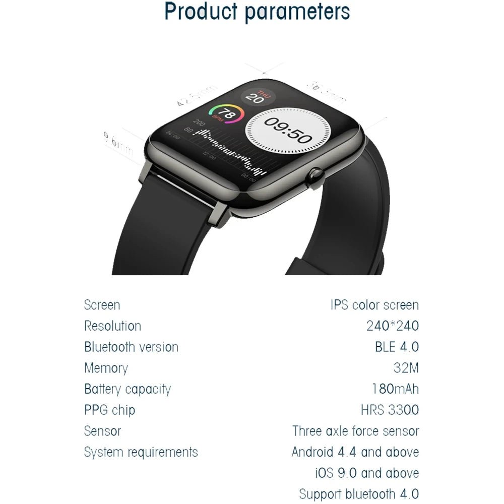 New Phone Reminder Smart Watch Men Women Sports Clock Fitness Tracker Heart Rate Sleep Monitor Waterproof Music Lady Smartwatch Allinoneshop-24