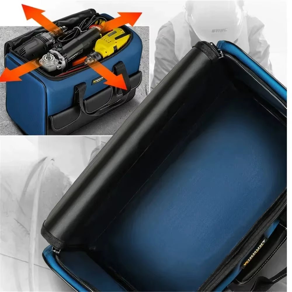 New Tool Bag with 30% More Capacity Waterproof Multi Pockets Tool Organizer Tool Pouch for Electrician Tools Allinoneshop-24