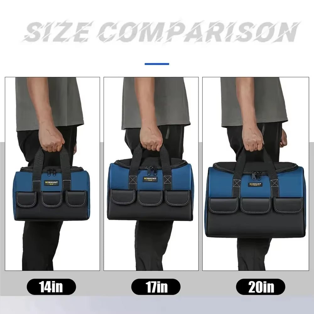 New Tool Bag with 30% More Capacity Waterproof Multi Pockets Tool Organizer Tool Pouch for Electrician Tools Allinoneshop-24