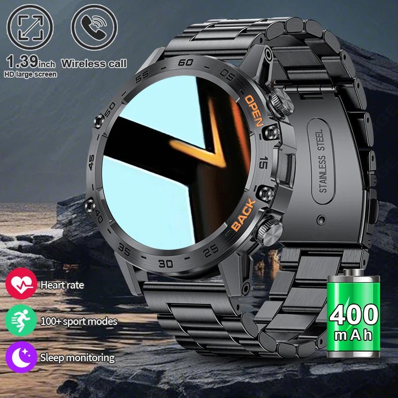 New1.39" Bluetooth Call Smart Watch Men Outdoor Sport Fitness Heart Rate Health Monitoring Smartwatch for Android IOS Phone Allinoneshop-24