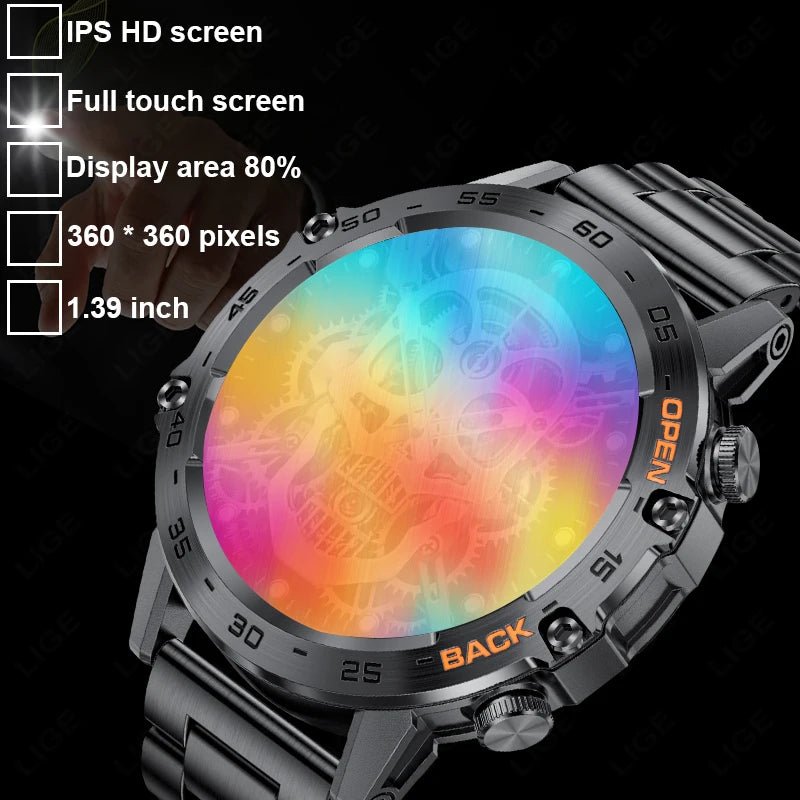 New1.39" Bluetooth Call Smart Watch Men Outdoor Sport Fitness Heart Rate Health Monitoring Smartwatch for Android IOS Phone Allinoneshop-24