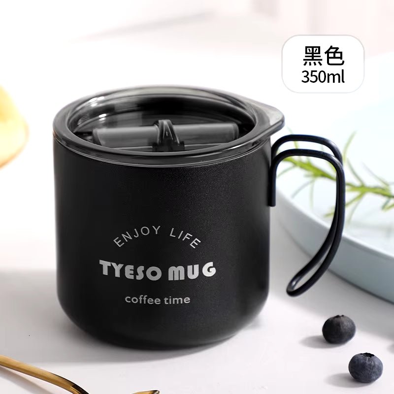 Nordic Style Metal Coffee Cup with Lid Office Workers Portable Coffe Milk Breakfast TYESO Mug Tazze Colazione Caneca Criativa Allinoneshop-24
