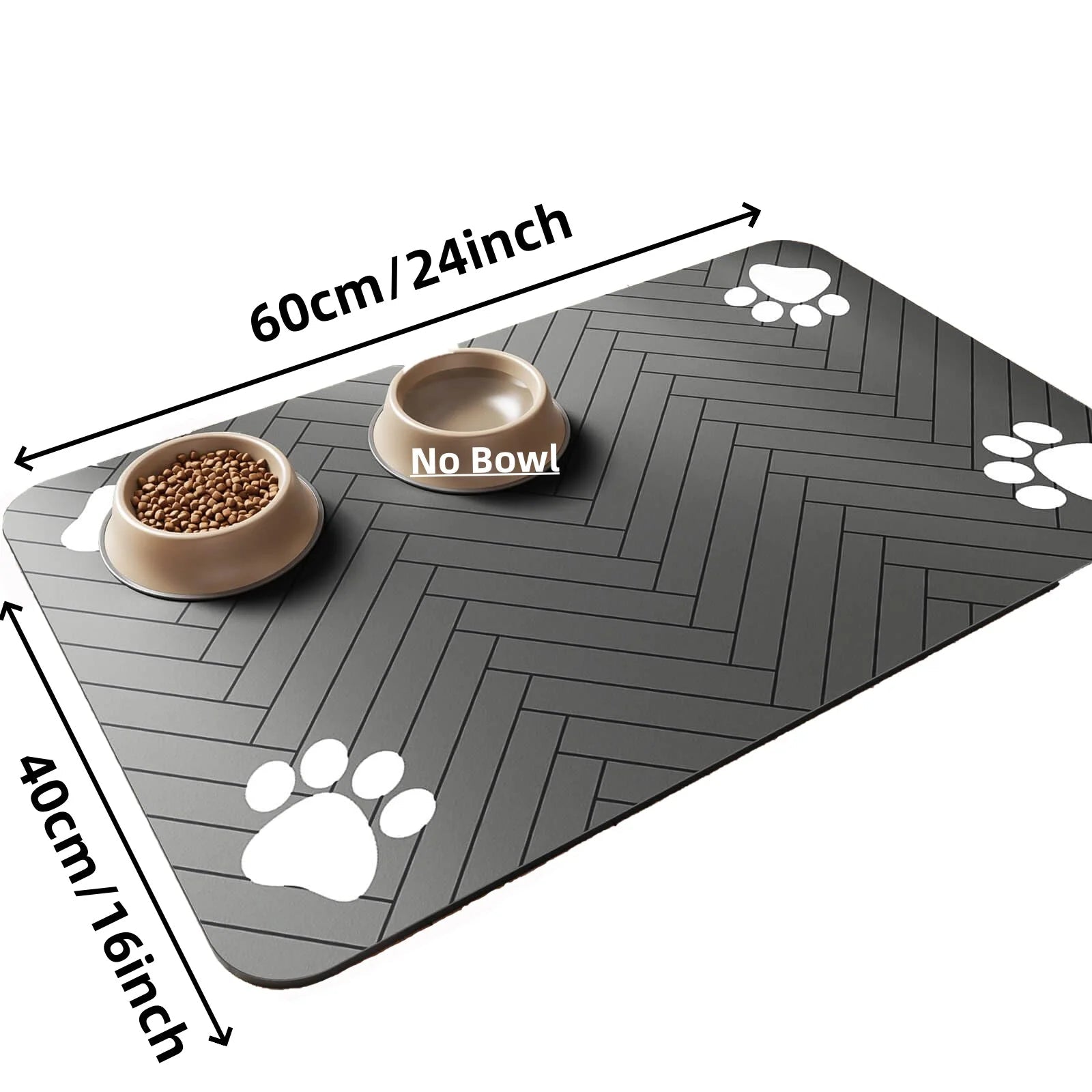 Pet Feeding Mat-Absorbent Pet Placemat for Food and Water Bowl, with Waterproof Rubber Backing, Quick Dry Water Mat for Dog Cat Allinoneshop-24