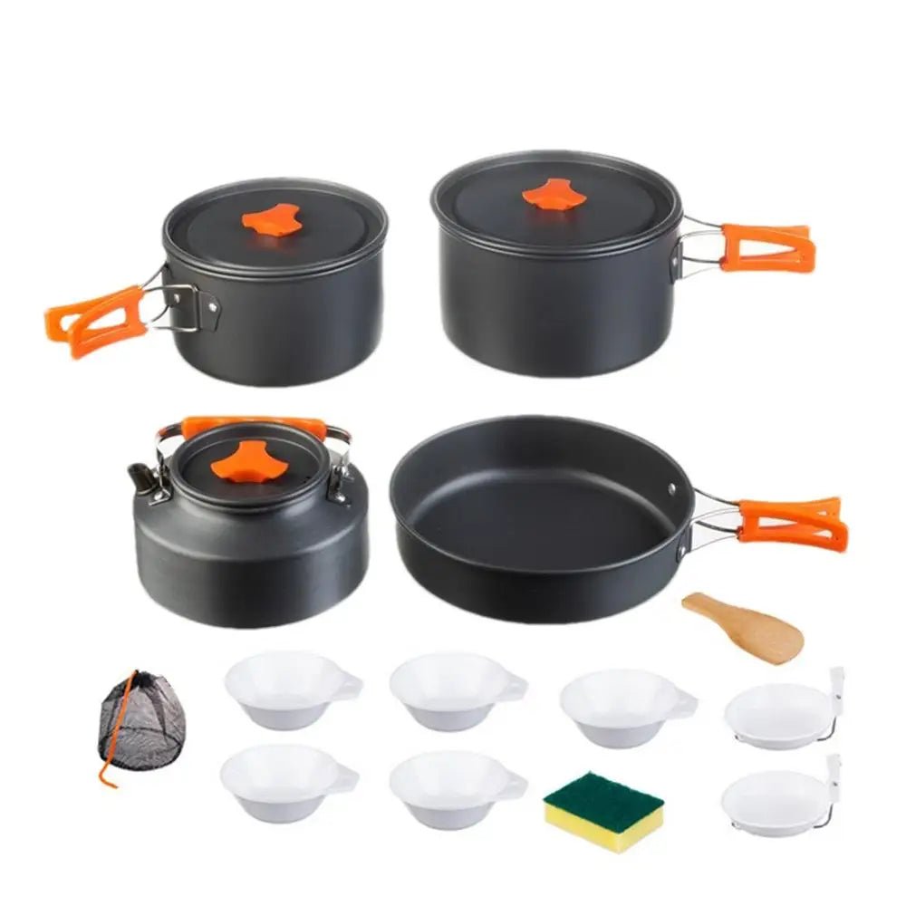 Portable Camping Cookware Set Outdoor Pot Tableware Kit Cooking Water Kettle Pan Travel Cutlery Utensils Hiking Picnic Equipment Allinoneshop-24