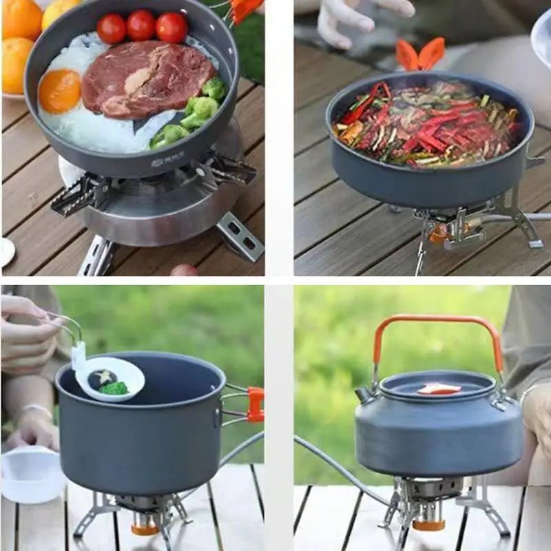 Portable Camping Cookware Set Outdoor Pot Tableware Kit Cooking Water Kettle Pan Travel Cutlery Utensils Hiking Picnic Equipment Allinoneshop-24