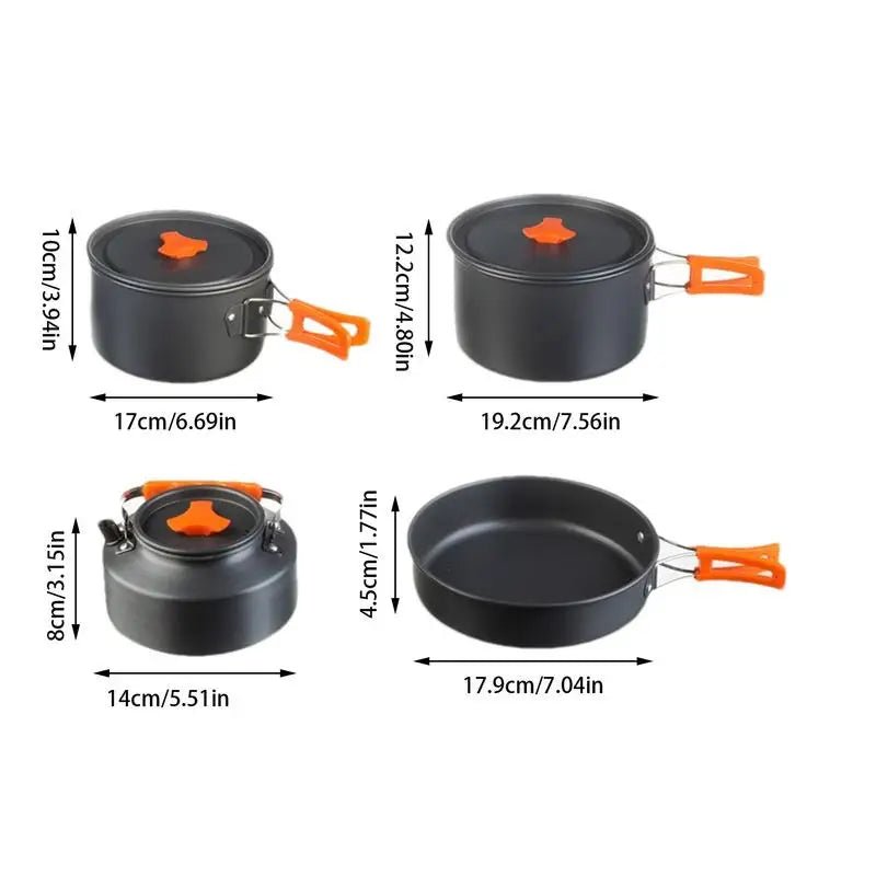Portable Camping Cookware Set Outdoor Pot Tableware Kit Cooking Water Kettle Pan Travel Cutlery Utensils Hiking Picnic Equipment Allinoneshop-24