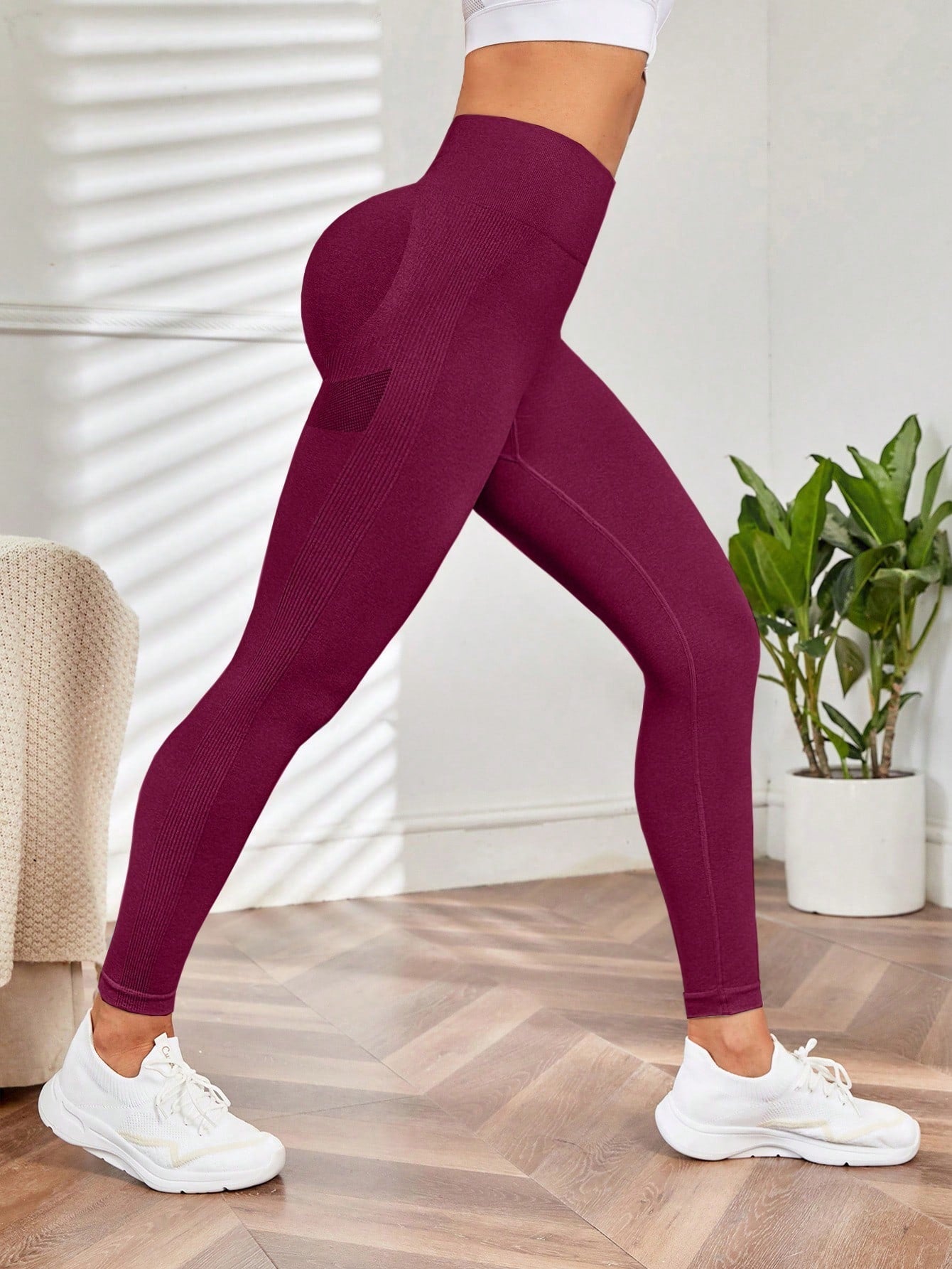 Seamluxe Sport Yoga Leggings Seamless Wide Waistband Scrunch Butt Gym Leggings for Chinese New Year Allinoneshop-24