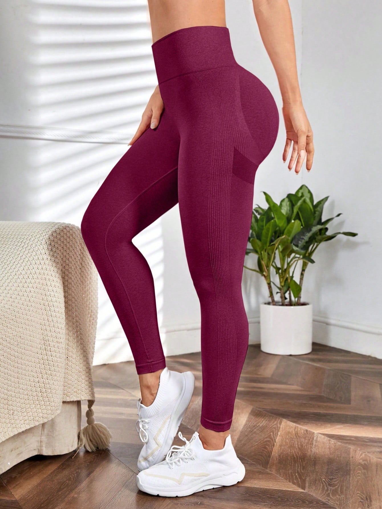 Seamluxe Sport Yoga Leggings Seamless Wide Waistband Scrunch Butt Gym Leggings for Chinese New Year Allinoneshop-24
