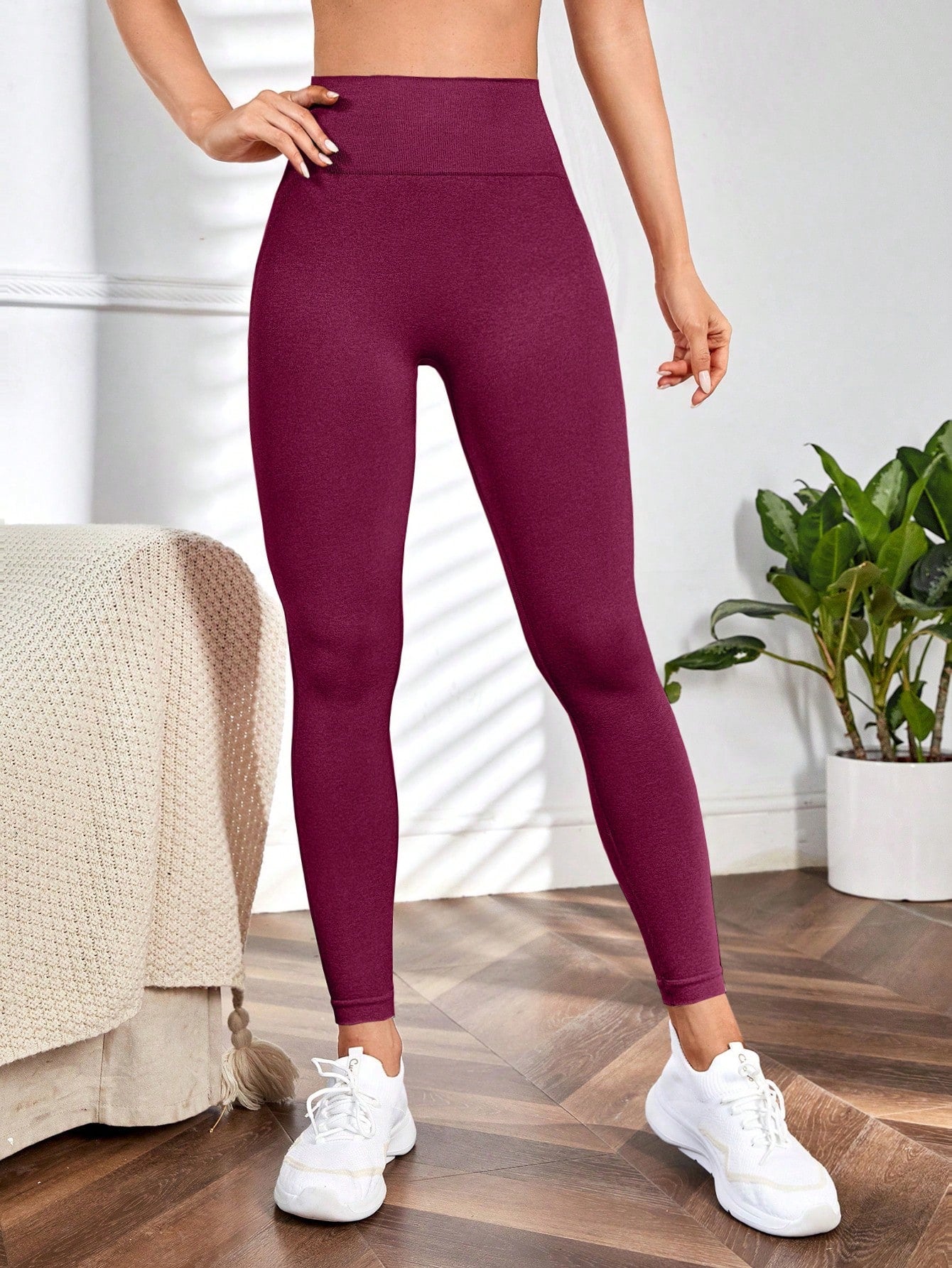 Seamluxe Sport Yoga Leggings Seamless Wide Waistband Scrunch Butt Gym Leggings for Chinese New Year Allinoneshop-24
