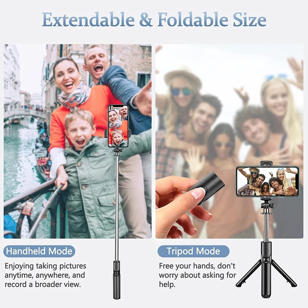 Selfie Stick Tripod Extendable Wireless Bluetooth Remote Portable Smartphone Tripod Stand Mount for IOS Android Phone Allinoneshop-24