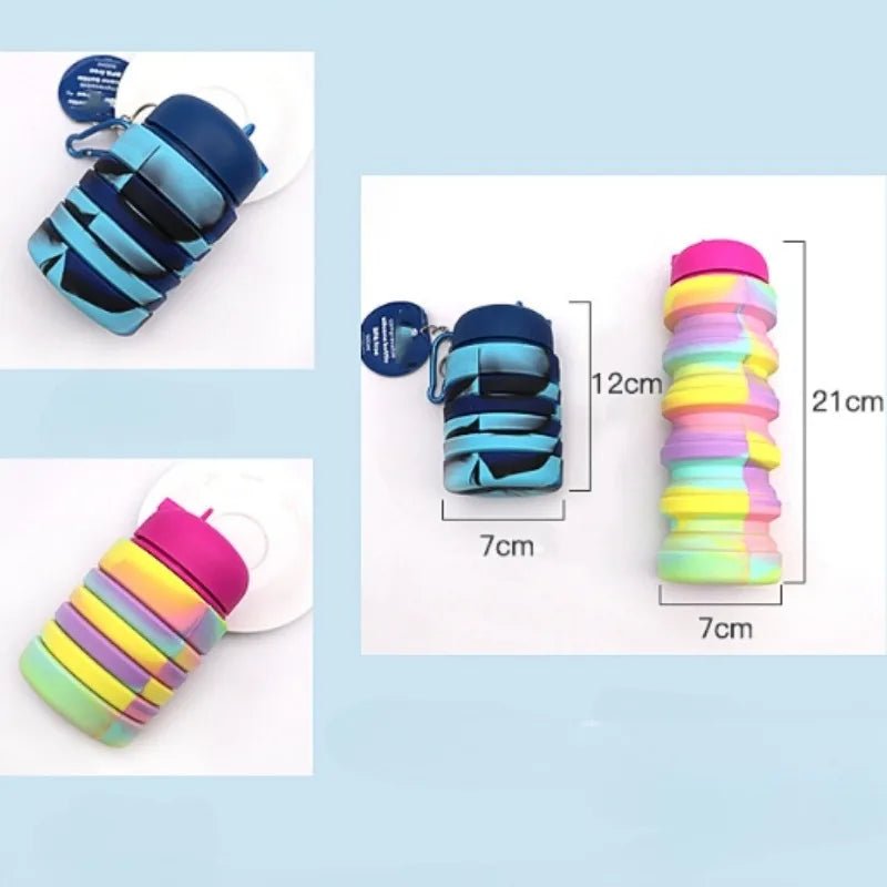 Silicone Collapsible Water Bottles,Portable Foldable Expandable Sports Cups, Leak Proof Reusable ,For Outdoor Activities Travel. Allinoneshop-24