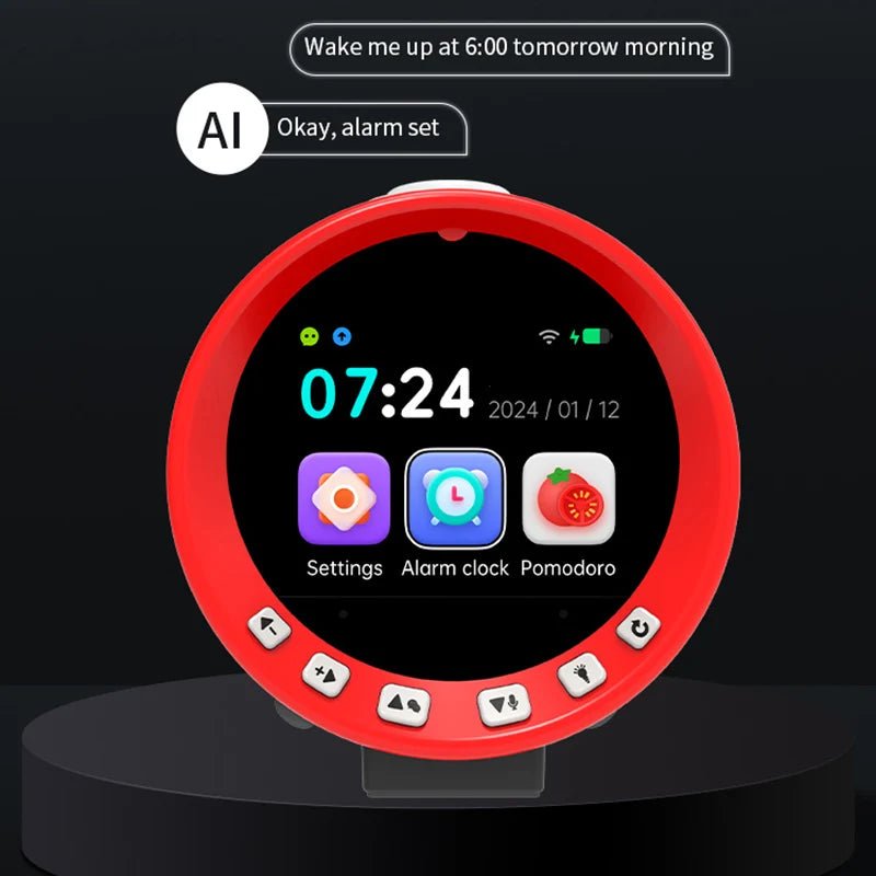 Smart AI Alarm Clock for Kids Talking Robot Buddy Educational Learning Toy Music Player Bedtime Stories Cool Gift for Boys Girls Allinoneshop-24