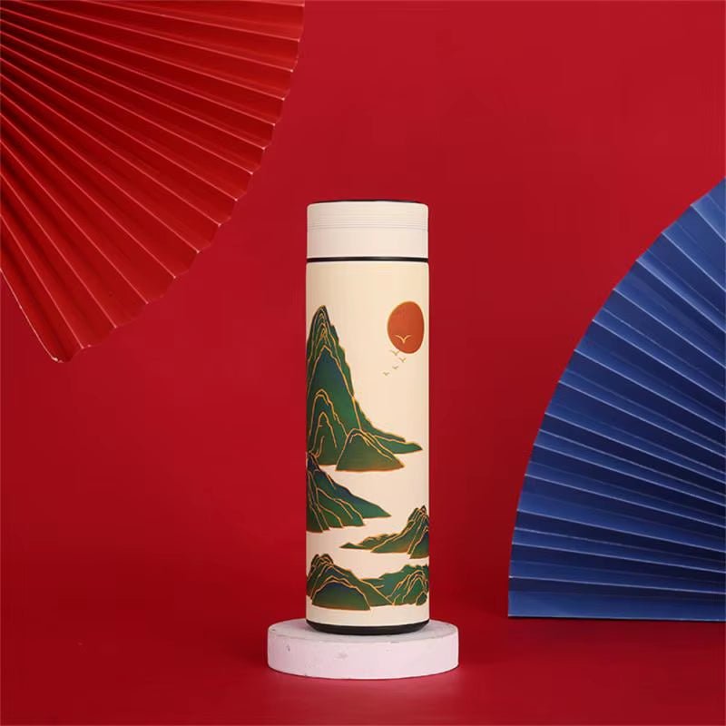 Smart Mug Tea Water Separation Classical Style Easy to Use Safety Thermos Cup Stainless Steel Thermos Bottle Intelligent Mug Allinoneshop-24