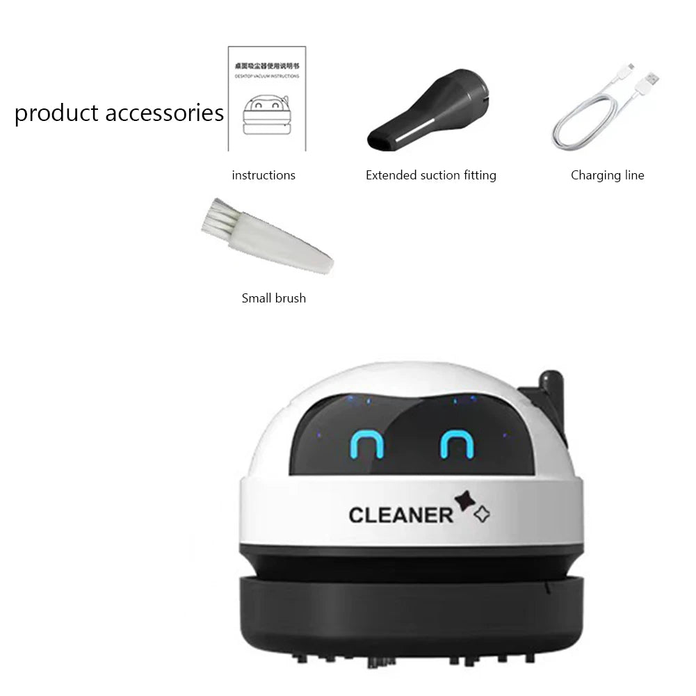 Smart Robot Vacuum Cleaner Desk Table Dust Vacuum Mini Car Vacuum Cleaner Detachable Nozzle Household Pet Hair Cleaning Tools Allinoneshop-24