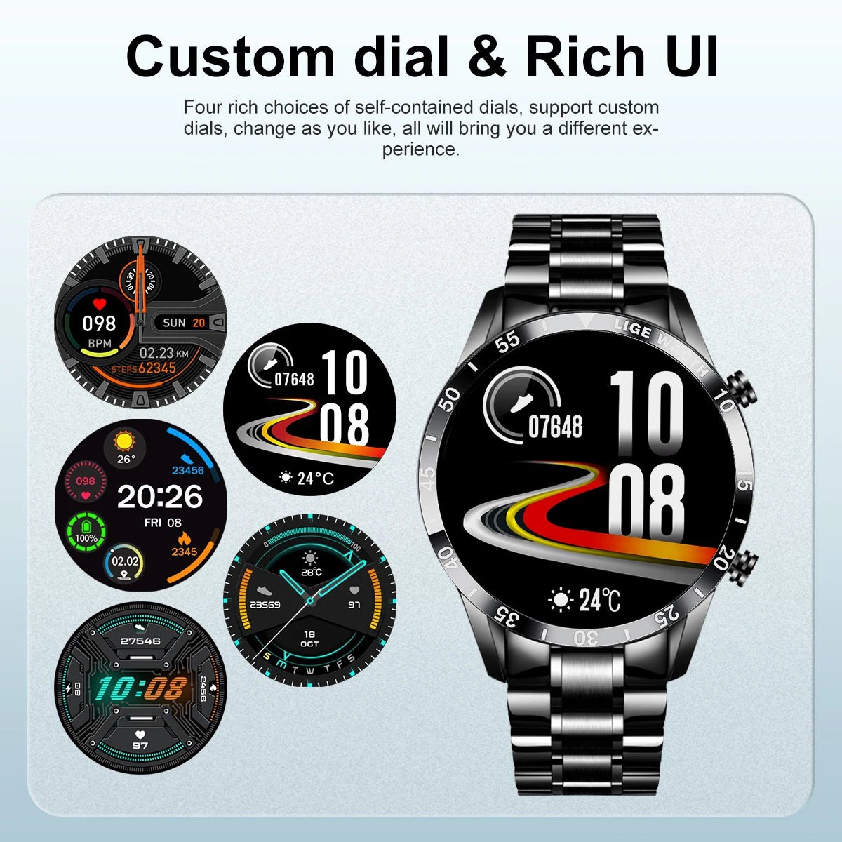 Smart Watch Men Fashion Full Touch Luxury Bluetooth Call Smart Watches Men Waterproof Sport Fitness Smartwatch for Men 2025 Allinoneshop-24