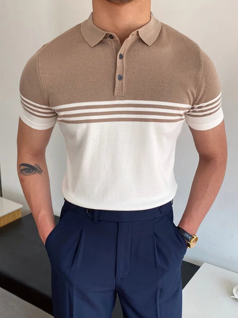 Summer Men Fashion Polo Shirts Short Sleeve Turn-Down Collar Patchwork Casual Polos Mens Clothing Male Tops Pullover Streetwear Allinoneshop-24