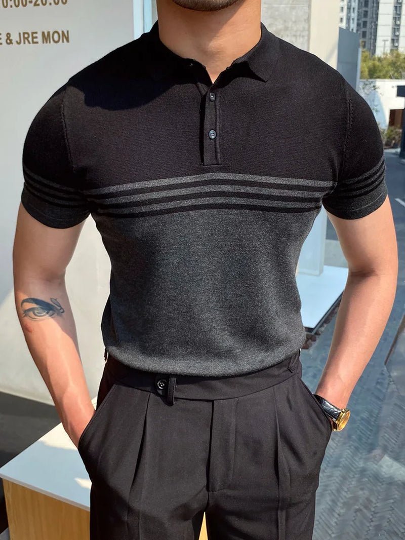 Summer Men Fashion Polo Shirts Short Sleeve Turn-Down Collar Patchwork Casual Polos Mens Clothing Male Tops Pullover Streetwear Allinoneshop-24