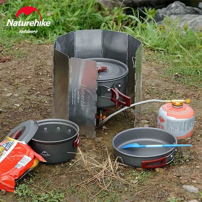 Ultralight Outdoor 8 Plates Foldable Wind Shield Camping Stoves Windshield Foldable Gas Cookers Wind Deflectors Stove Allinoneshop-24