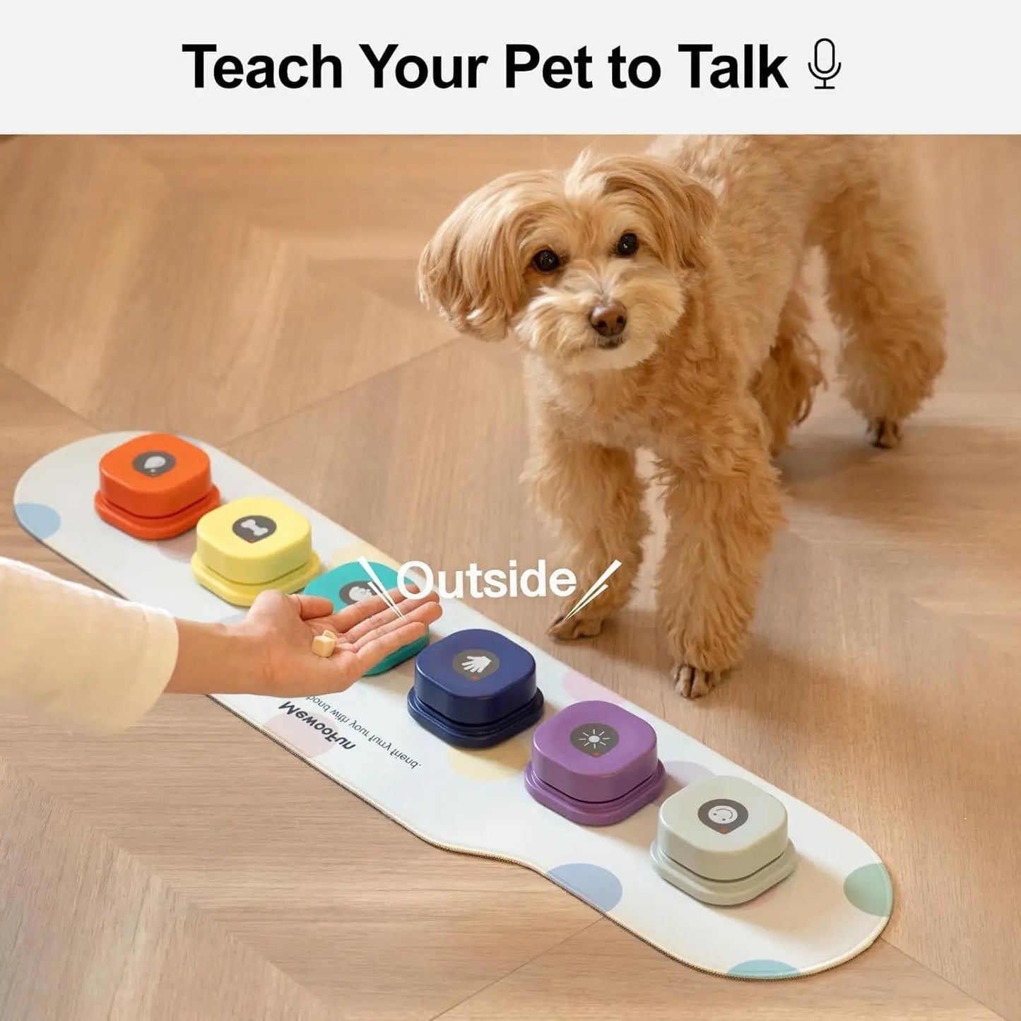 Voice Recording Button Pet Toys Dog Buttons for Communication Pet Training Buzzer Recordable Talking Button with Mat Allinoneshop-24