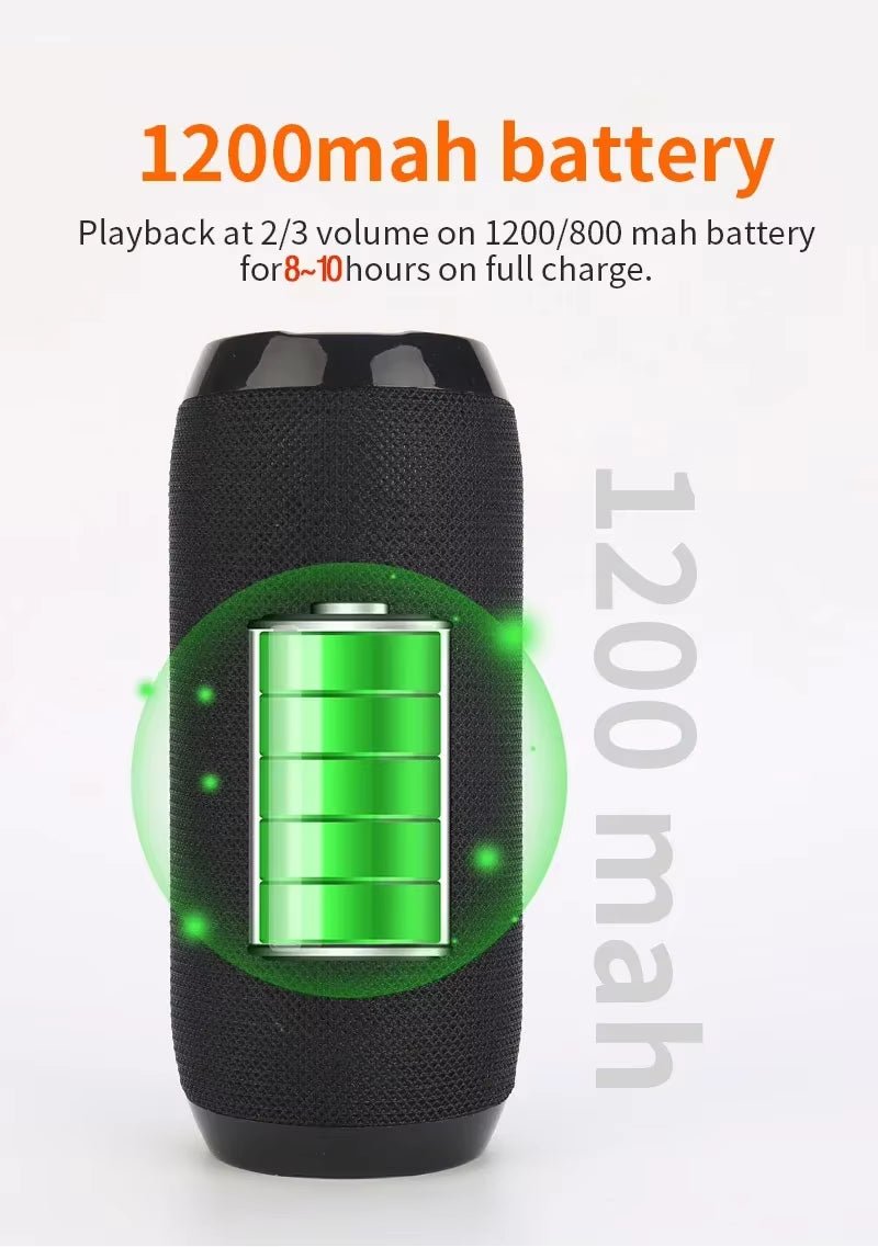 Waterproof Portable Bluetooth-Compatible Speaker Wireless Column Sound Subwoofer Music Center System Loudspeaker AUX FM Radio Allinoneshop-24